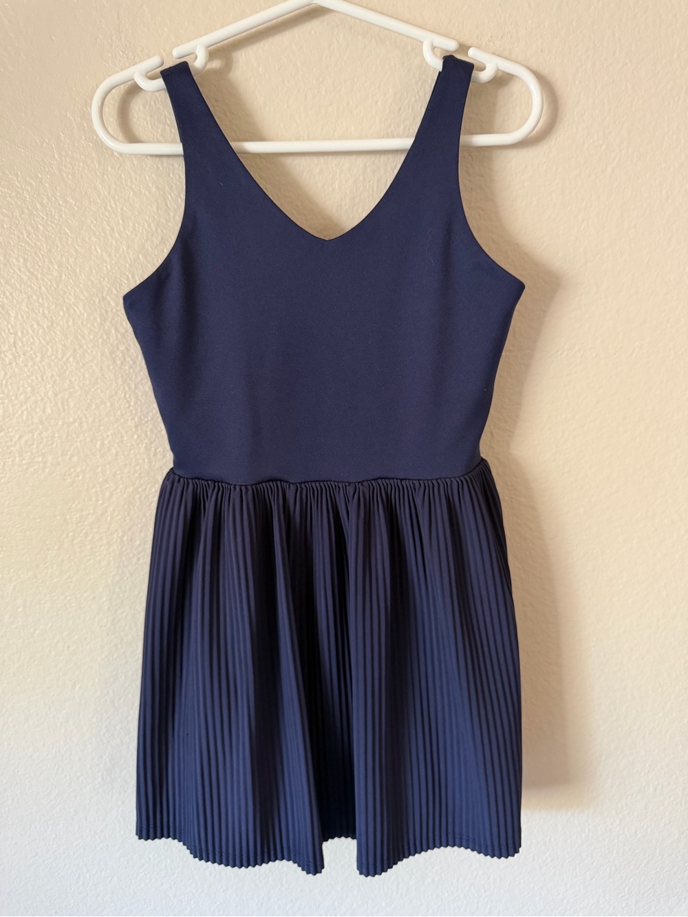all in motion Navy V-Neck Pleated Skater Dress
